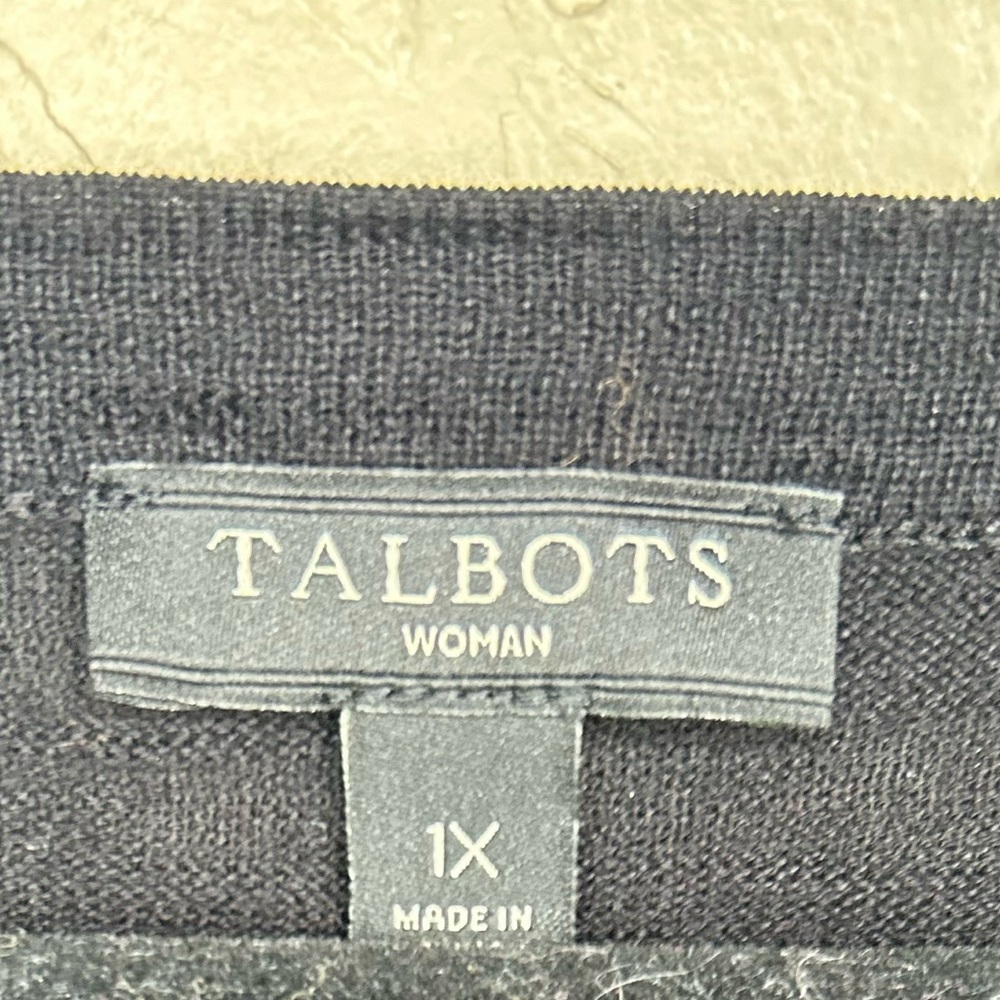 Black Top 3/4 Sleeve Basic Talbots, Size 1X‎ - Picture 3 of 4